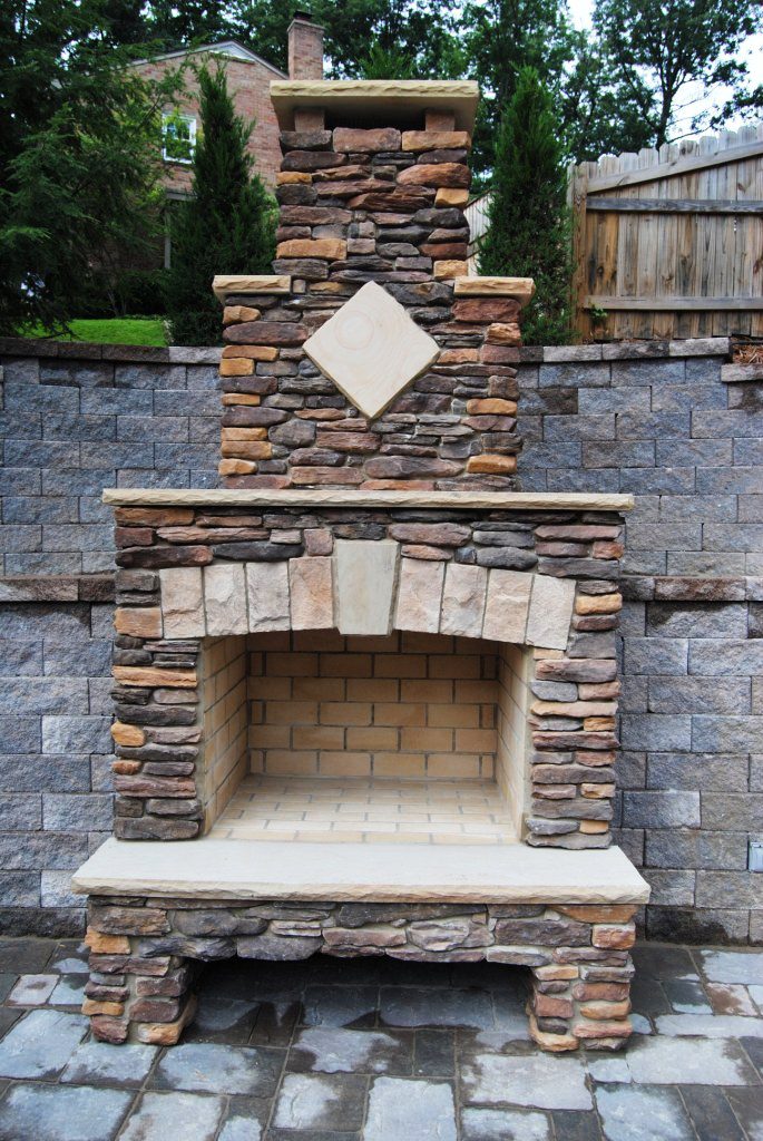 A fireplace made of stones